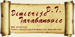 Dimitrije Tarabanović vizit kartica